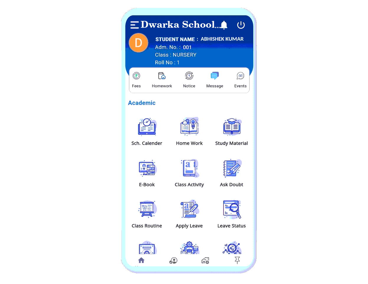 Mobile app preview for Dwarka Public School